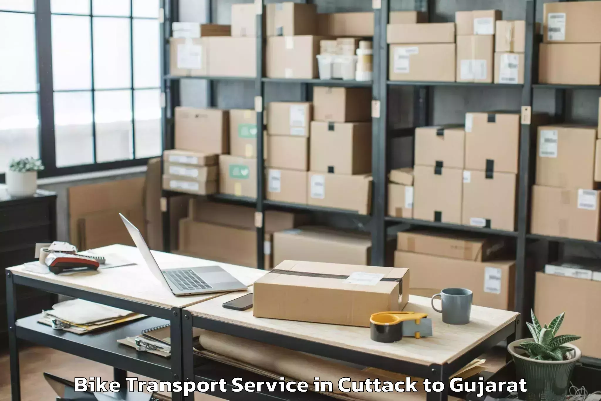 Efficient Cuttack to Hansot Bike Transport